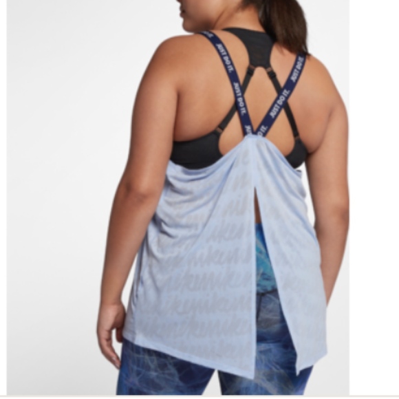 Nike Tank Dry Elastika Split Back Training Lt.Blue - Picture 1 of 7
